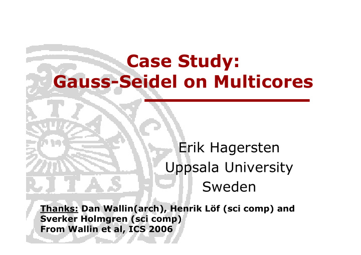 case study gauss seidel on multicores