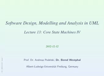 Software Design, Modelling and Analysis in UML  Lecture 13: Core State Machines IV  2012-12-12