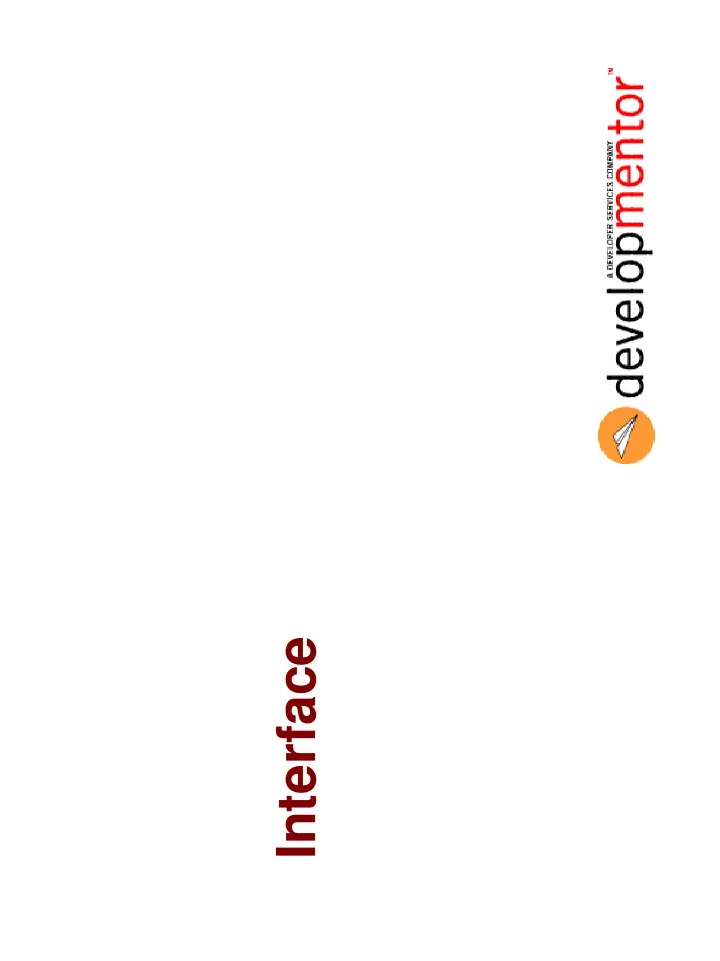 interface objectives