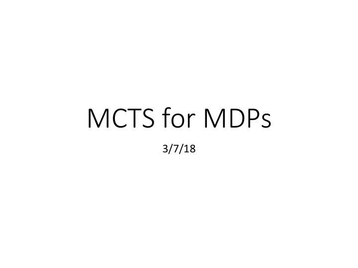 mcts for mdps