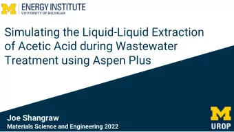 Simulating the Liquid-Liquid Extraction  of Acetic Acid during Wastewater  Treatment using Aspen