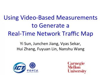 Using  Video-Based  Measurements    to  Generate  a      Real-Time