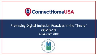 ConnectHome  Nation Webinar  Promising Digital Inclusion Practices in the Time of  COVID-19 October