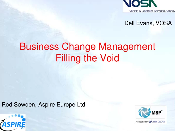 business change management filling the void