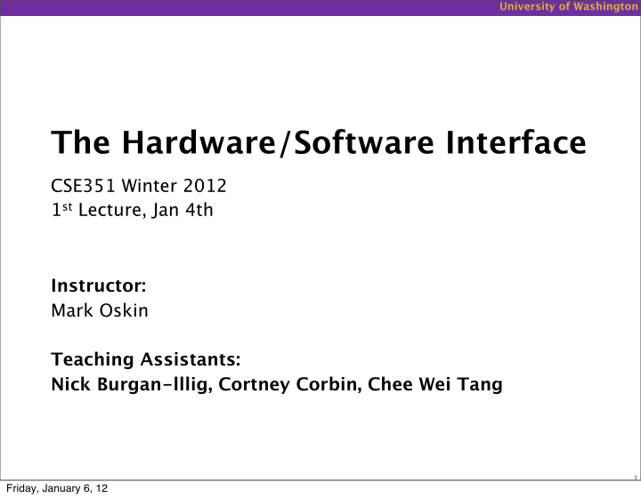 the hardware software interface
