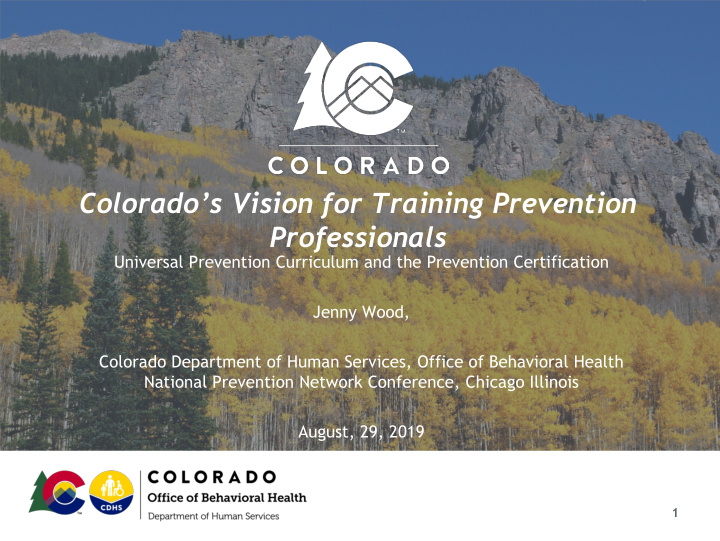 colorado s vision for training prevention professionals