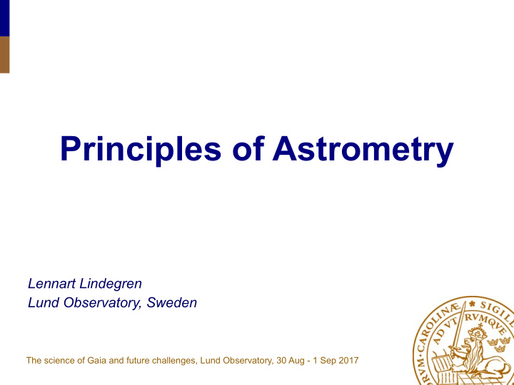principles of astrometry