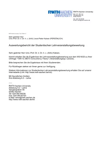 Auswertungsbericht der Studentischen Lehrveranstaltungsbewertung  Sehr geehrter Herr Univ.-Prof.