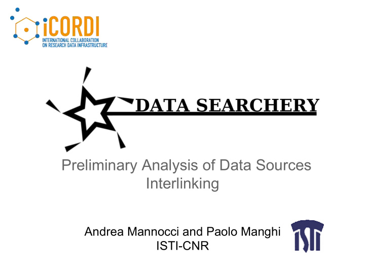 preliminary analysis of data sources interlinking