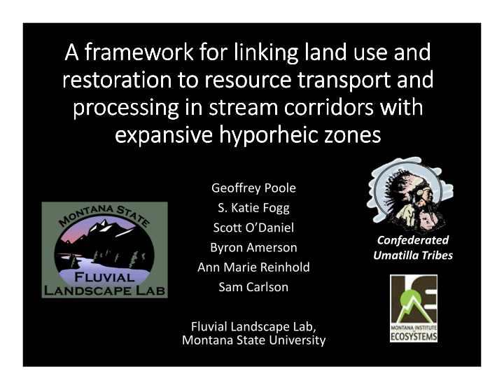 a framework for linking land use and a framework for
