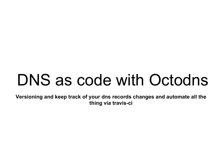 dns as code with octodns