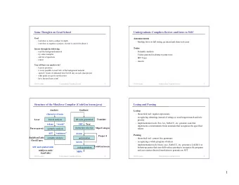 1  Syntax-directed Translation: AST Construction example  Using SableCC to specify grammar and