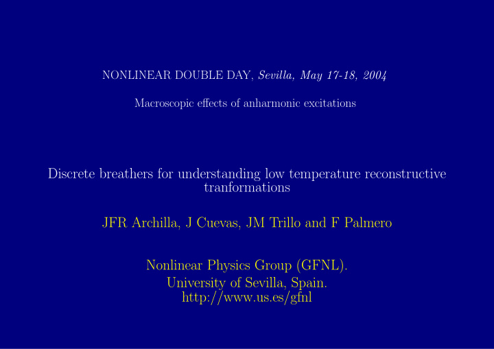 discrete breathers for understanding low temperature