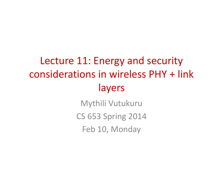 lecture 11 energy and security lecture 11 energy and