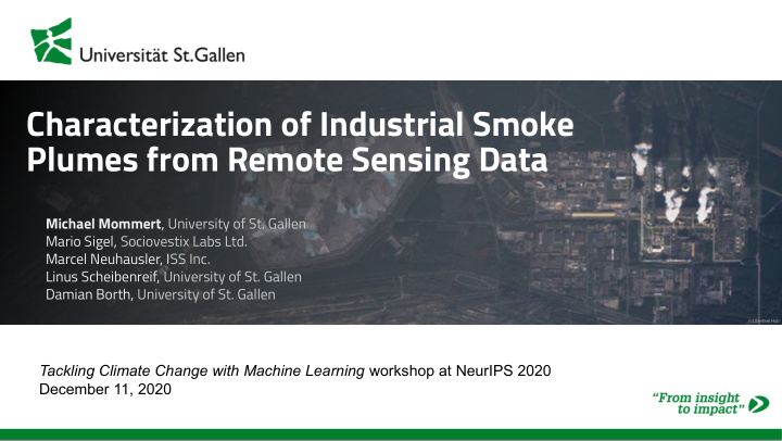 characterization of industrial smoke plumes from remote