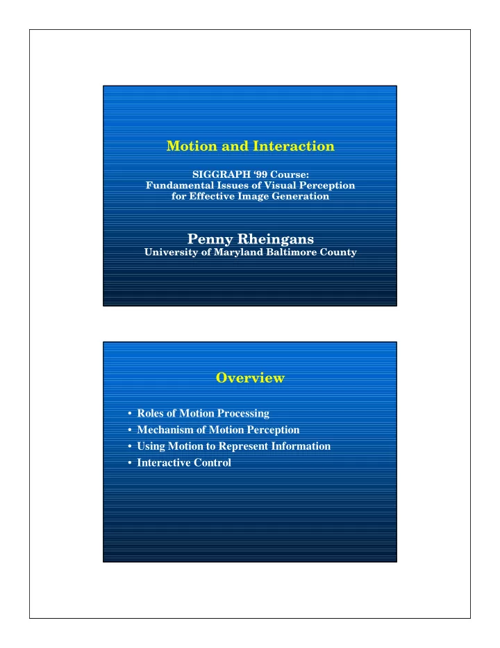 motion and interaction