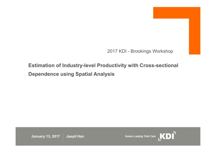 estimation of industry level productivity with cross