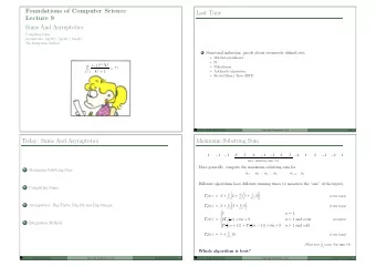 Foundations of Computer Science  Last Time  Lecture 9  Sums And Asymptotics  Computing Sums