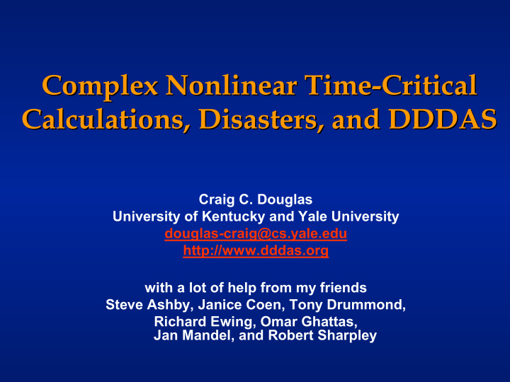 complex nonlinear time critical critical complex