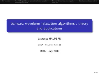 Schwarz waveform relaxation algorithms : theory  and applications  Laurence HALPERN  LAGA -