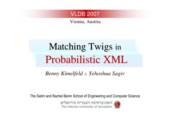 probabilistic xml probabilistic xml