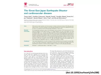 (doi:10.1093/eurheartj/ehs288)  Background and  Study Design  1. The Great East Japan  Earthquake