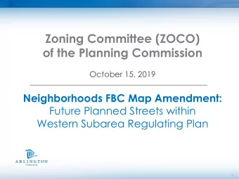 Zoning Committee (ZOCO)  of the Planning Commission  October 15, 2019  Neighborhoods FBC Map