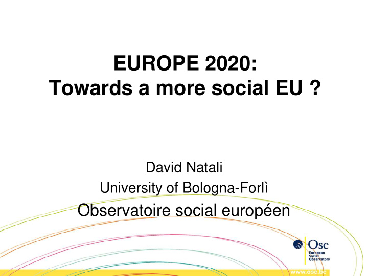 europe 2020 towards a more social eu