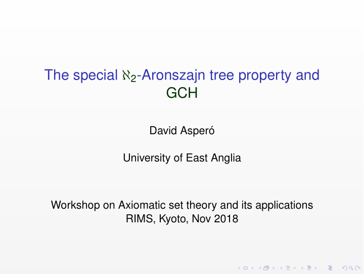 the special 2 aronszajn tree property and gch