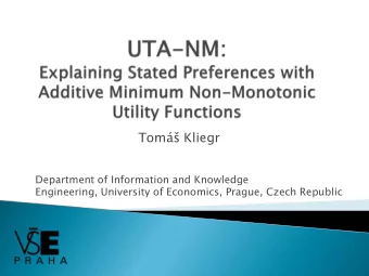 Tom Kliegr  Department of Information and Knowledge  Engineering, University of Economics,