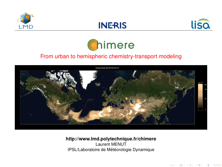 from urban to hemispheric chemistry transport modeling