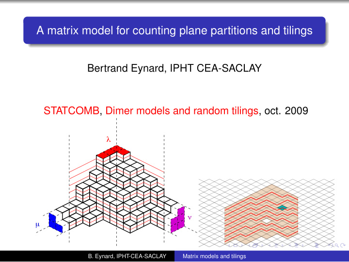 a matrix model for counting plane partitions and tilings