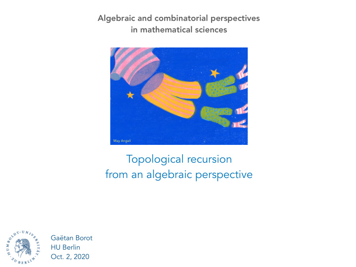 topological recursion from an algebraic perspective