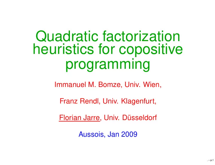 quadratic factorization heuristics for copositive
