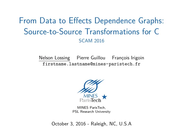 from data to effects dependence graphs source to source