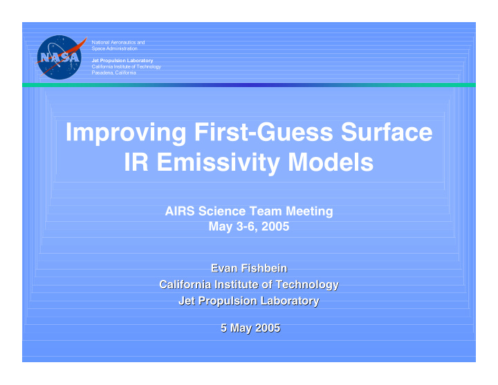 improving first guess surface ir emissivity models
