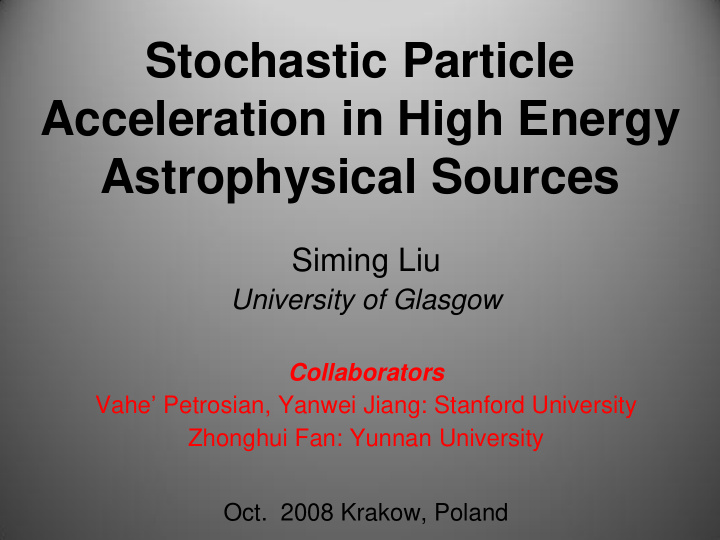 stochastic particle