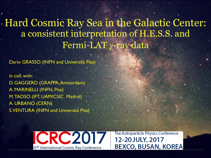 hard cosmic ray sea in the galactic center