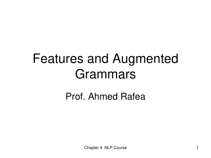 features and augmented grammars