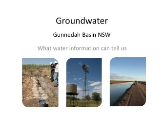 Groundwater Gunnedah Basin NSW What water information can tell us Sedimentary basins in NSW that