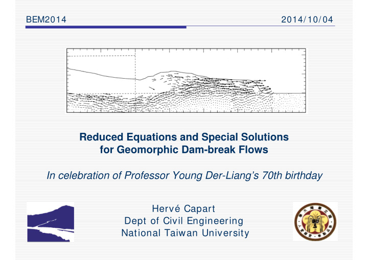 reduced equations and special solutions for geomorphic