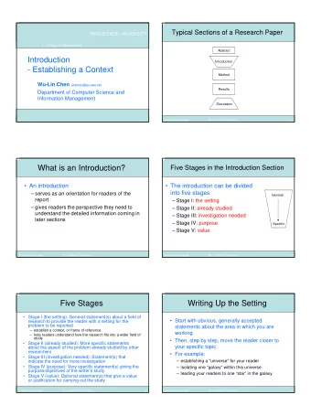 Introduction  Introduction  - Establishing a Context  Method Wu-Lin Chen (wlchen@pu.edu.tw)