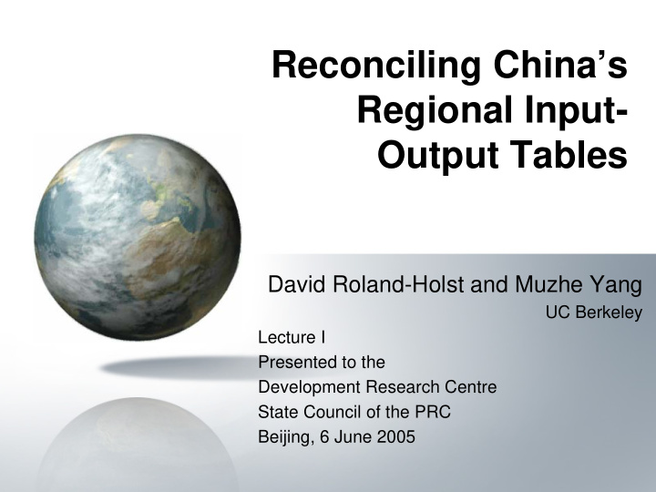 reconciling china s regional input output tables
