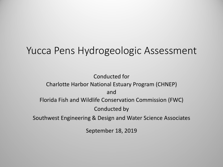 yucca pens hydrogeologic assessment