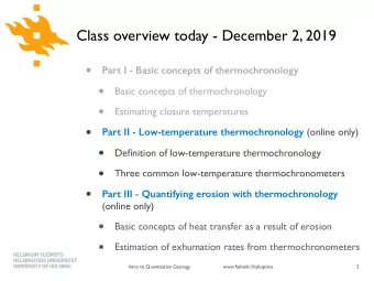 Part I - Basic concepts of thermochronology    Basic concepts of thermochronology
