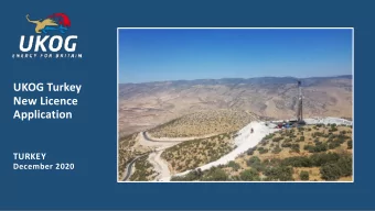 UKOG Turkey  New Licence  Application  TURKEY  December 2020  Turkey: New UKOG Turkey Licence