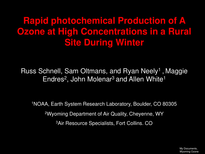 rapid photochemical production of a ozone at high