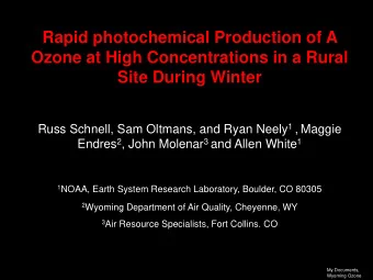 Rapid photochemical Production of A  Ozone at High Concentrations in a Rural  Site During Winter