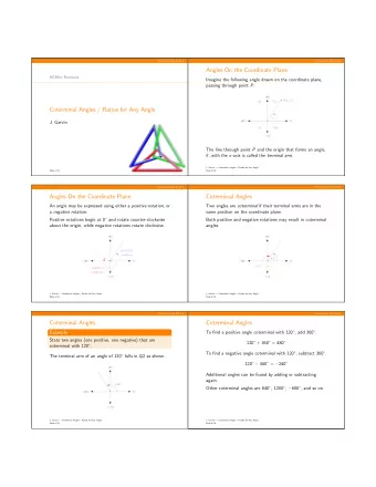 Angles On the Coordinate Plane  MCR3U: Functions  Imagine the following angle drawn on the