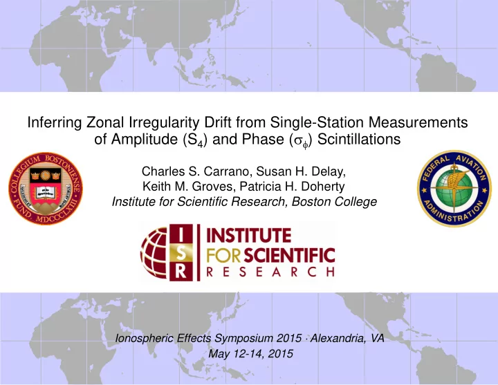 inferring zonal irregularity drift from single station